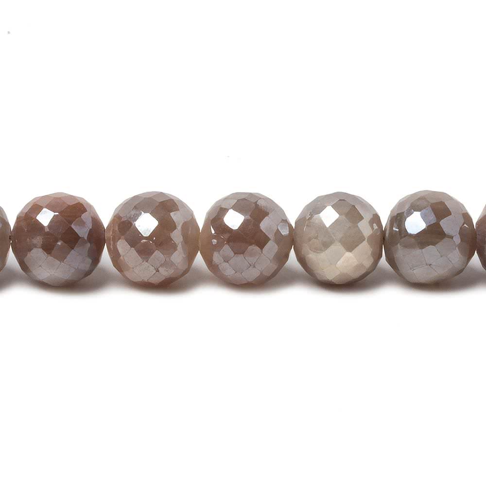 7.5-8mm Mystic Multi Grey Moonstone faceted rounds 14 inch 45 pieces