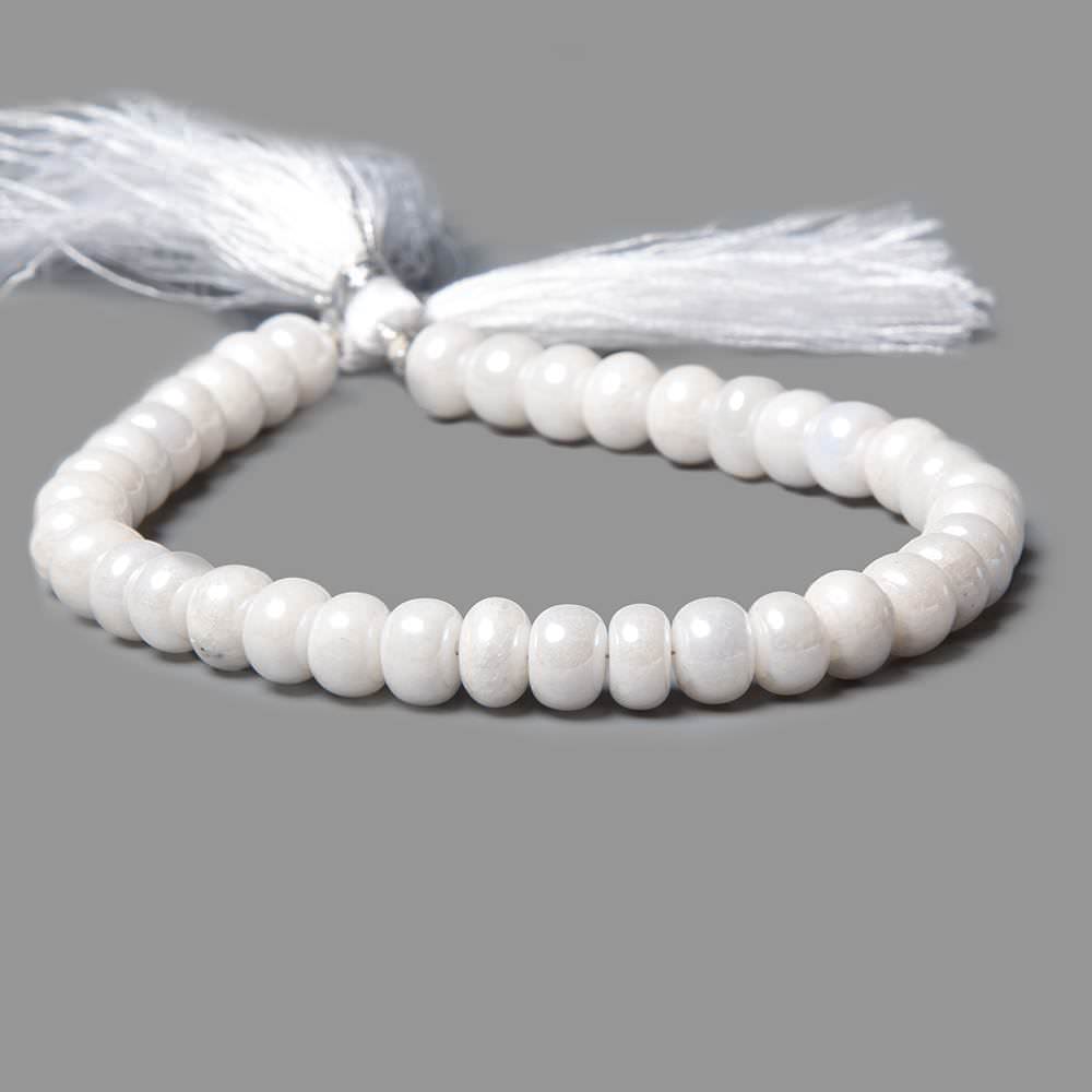 7.5-8mm Mystic White Quartz plain rondelle beads 8 inch 37 pieces