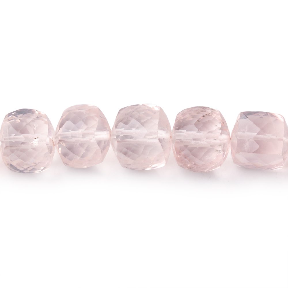 7.5-8mm Rose Quartz faceted cube beads 8 inch 25 pieces