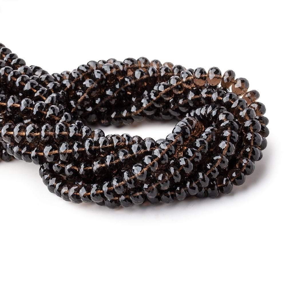 7.5-8mm Smoky Quartz Faceted Rondelle Beads 13.5 inch 64 pieces