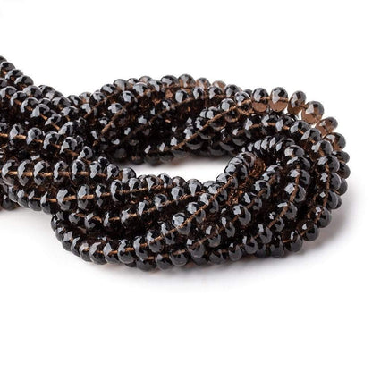 7.5-8mm Smoky Quartz Faceted Rondelle Beads 13.5 inch 64 pieces