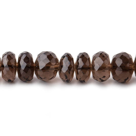 7.5-8mm Smoky Quartz Faceted Rondelle Beads 13.5 inch 64 pieces