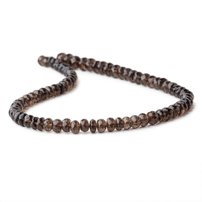 7.5-8mm Smoky Quartz Faceted Rondelle Beads 13.5 inch 64 pieces