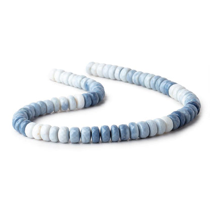7.5-9mm Owyhee Denim Blue Opal Faceted Rondelle Beads 14 inch 74 pieces