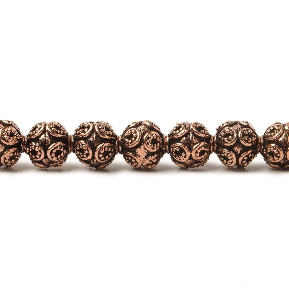 7.5mm Antiqued Copper Bali Design 8 inch 27 pcs