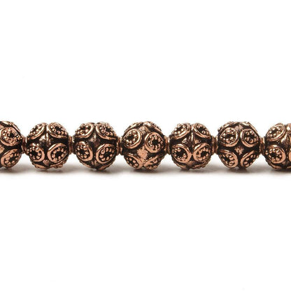 7.5mm Antiqued Copper Bali Design 8 inch 27 pcs