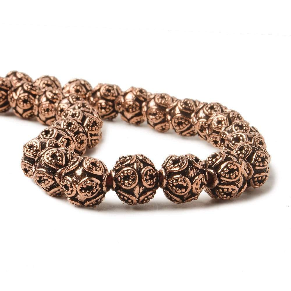 7.5mm Antiqued Copper Bali Design 8 inch 27 pcs