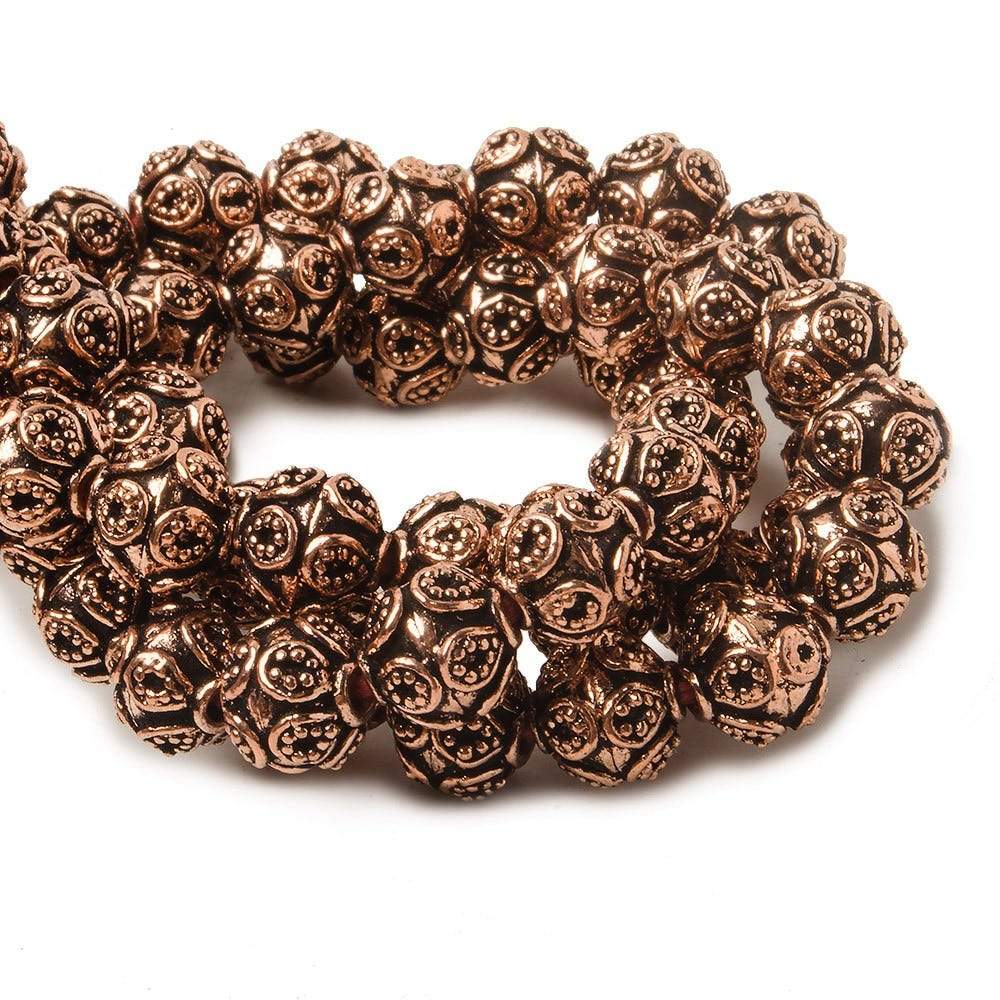 7.5mm Antiqued Copper Bali Design 8 inch 27 pcs