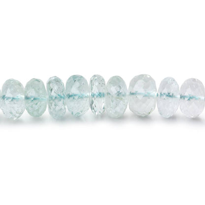7.5mm Aquamarine Faceted Rondelle Beads 15 inch 93 pieces