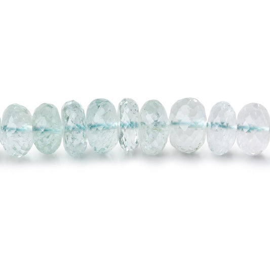 7.5mm Aquamarine Faceted Rondelle Beads 15 inch 93 pieces