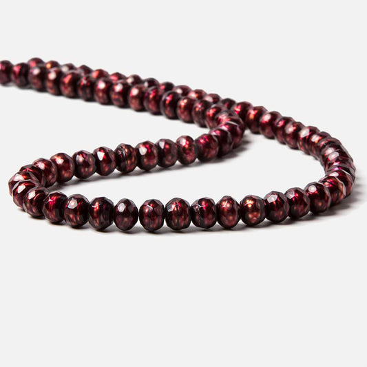 7.5mm Deep Ruby Red faceted button center drill freshwater Pearls  71 pieces