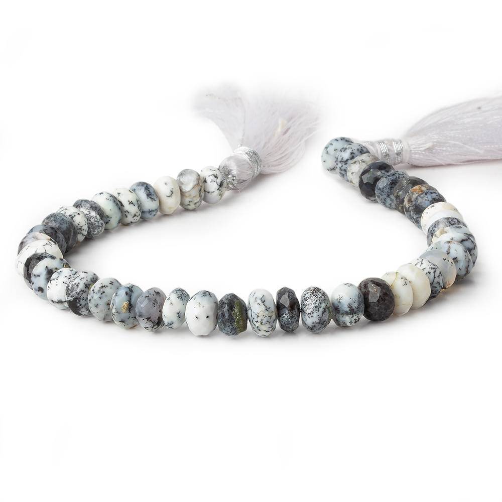 7.5mm Dendritic Opal Faceted Rondelle Beads 8 inch 38 pieces