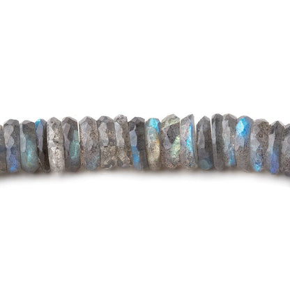 9mm Labradorite faceted heishi beads 7.5 inches 84 pieces