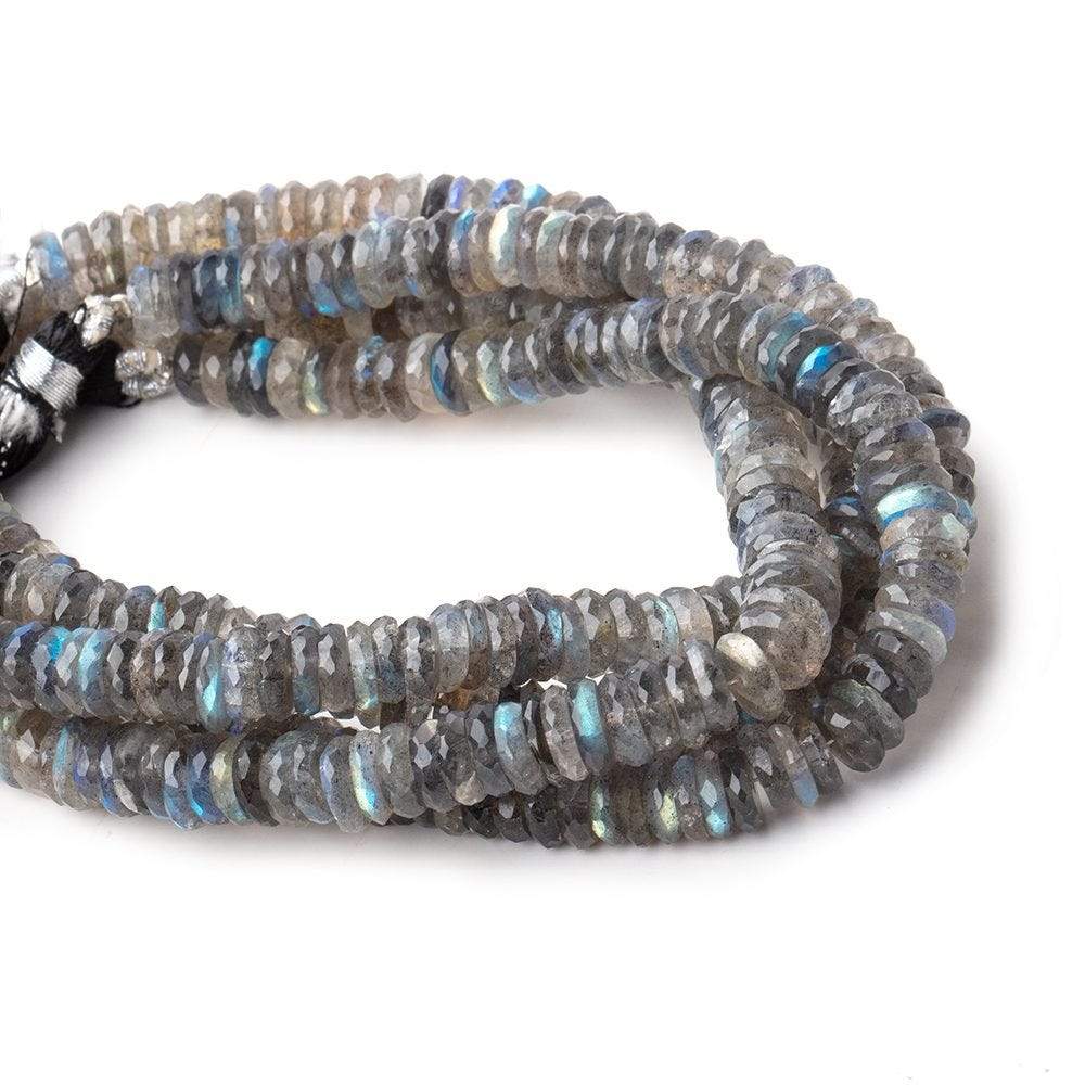 9mm Labradorite faceted heishi beads 7.5 inches 84 pieces