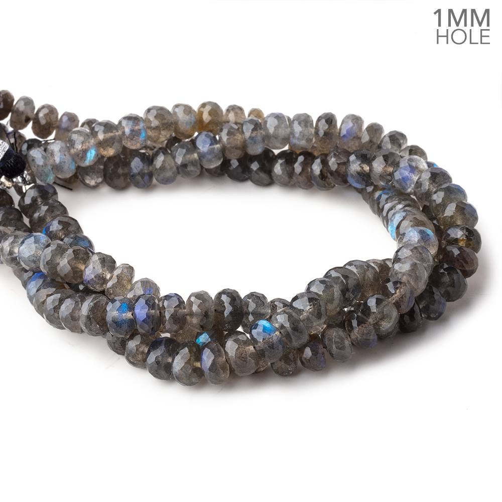 7.5mm Labradorite Faceted Rondelle Beads 9 inch 50 pieces AAA 1mm Hole