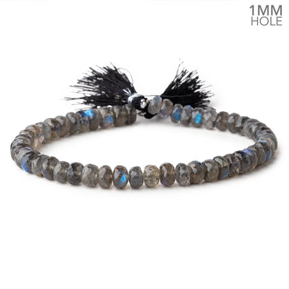 7.5mm Labradorite Faceted Rondelle Beads 9 inch 50 pieces AAA 1mm Hole
