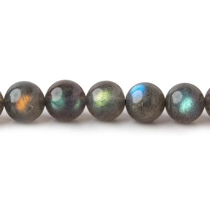 7.5mm Labradorite plain round beads 16 inch 37 pieces AAA