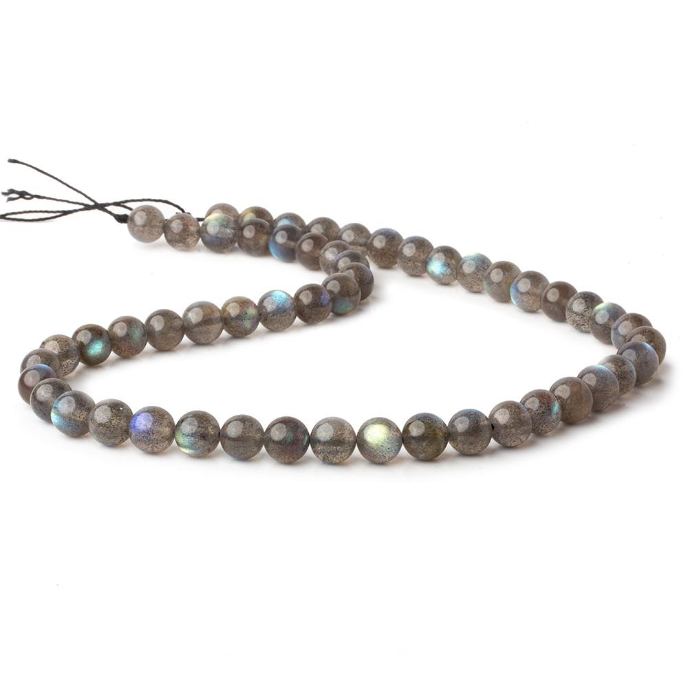 7.5mm Labradorite plain round beads 16 inch 37 pieces AAA