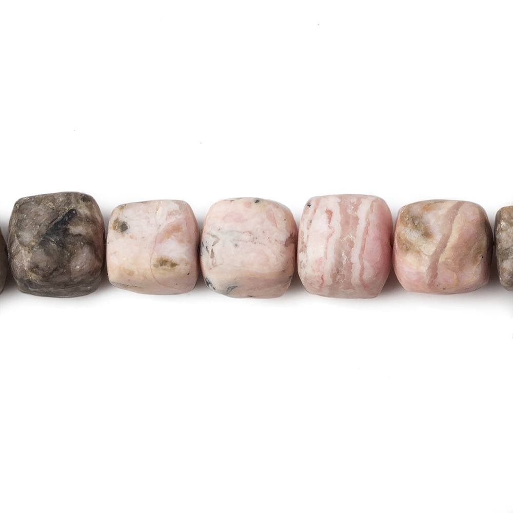 7.5mm Matte Rhodochrosite plain cube beads 7.5 inch 26 pieces