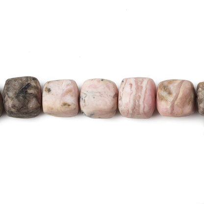 7.5mm Matte Rhodochrosite plain cube beads 7.5 inch 26 pieces