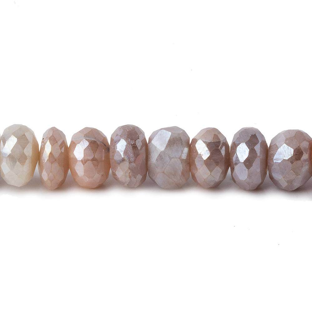 7.5mm Mystic Tri-Color Moonstone faceted rondelles 8 inch 43 beads