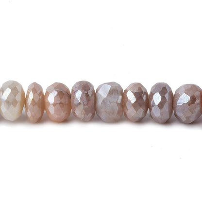 7.5mm Mystic Tri-Color Moonstone faceted rondelles 8 inch 43 beads