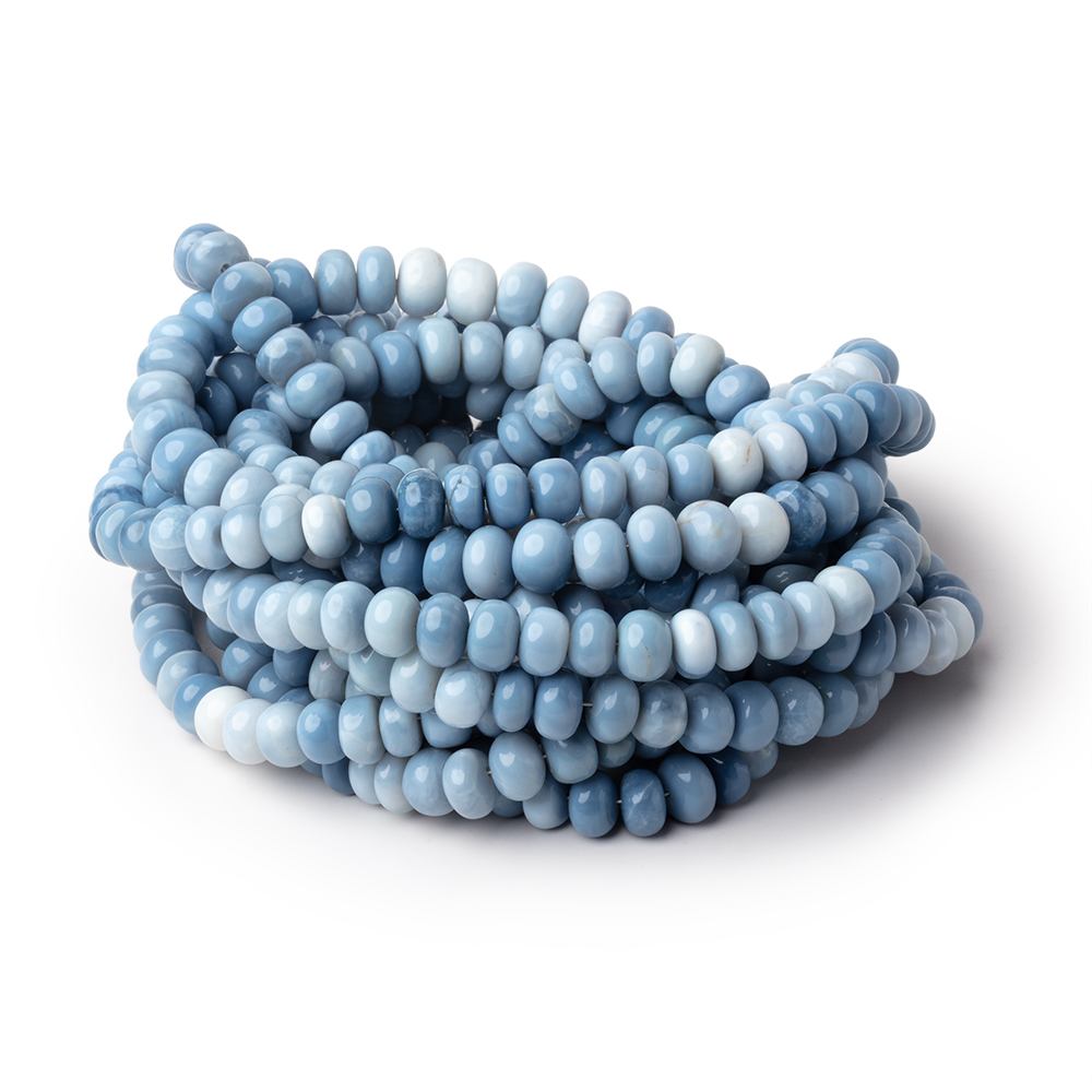 7.5mm Owyhee Blue Opal Plain Rondelle Beads 16 inch 76 pieces
