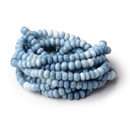 7.5mm Owyhee Blue Opal Plain Rondelle Beads 16 inch 76 pieces