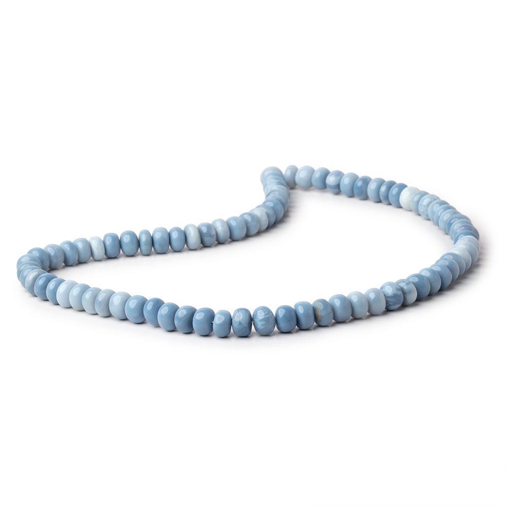 7.5mm Owyhee Blue Opal Plain Rondelle Beads 16 inch 76 pieces