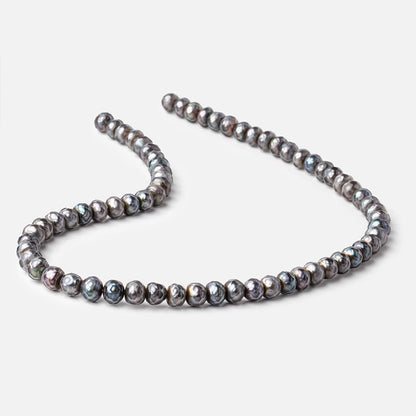 7.5mm Peacock Faceted Button Freshwater Pearls 16 inch 66 pieces