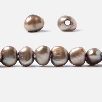 7.5x10-9x10.5mm Dark Champagne Baroque 2.5mm large hole Pearls 15 in. 48 pcs