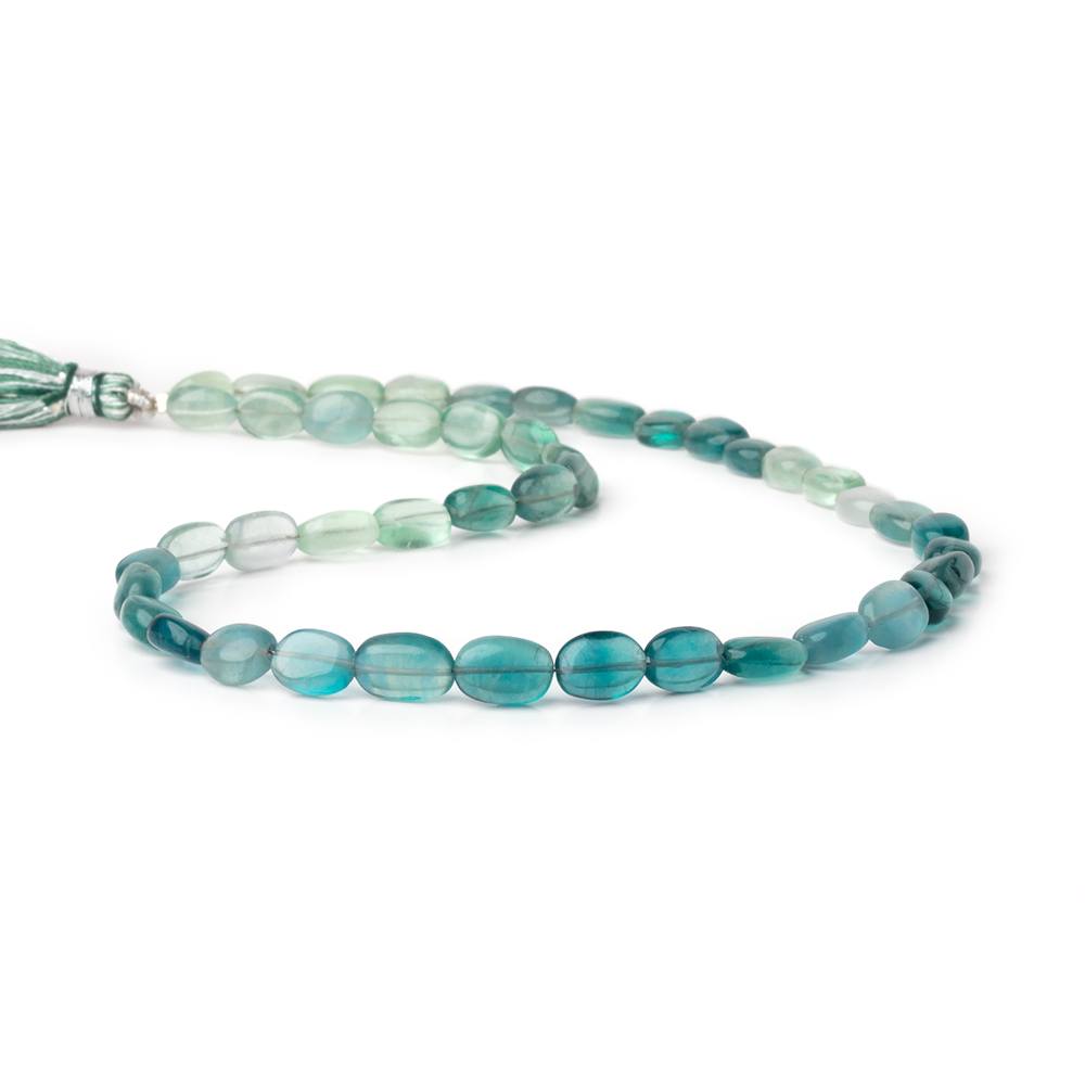 7.5x10mm Shaded Fluorite Plain Oval Beads 16 inch 40 pieces AA
