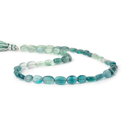 7.5x10mm Shaded Fluorite Plain Oval Beads 16 inch 40 pieces AA