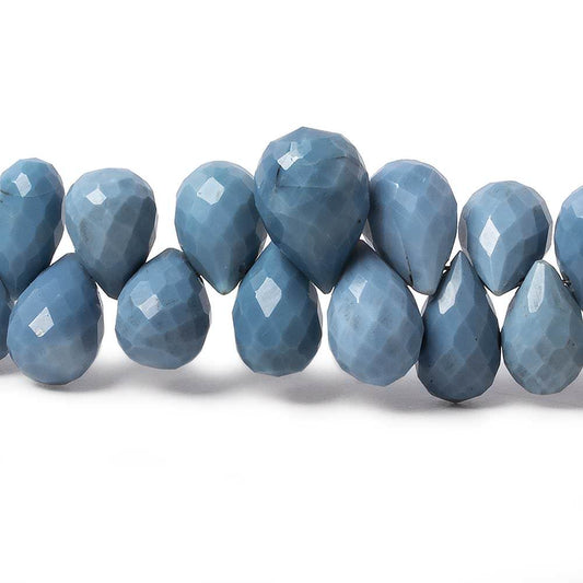 7.5x4-9.5x6.5mm Owyhee Natural Blue Opal faceted tear drops 8 inch 63 beads