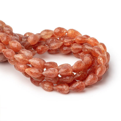 7.5x5-10x6mm Sunstone Straight Drill Tear Drop 7.25 inch 18 Beads