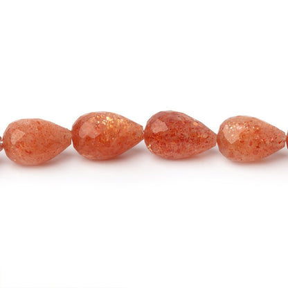 7.5x5-10x6mm Sunstone Straight Drill Tear Drop 7.25 inch 18 Beads