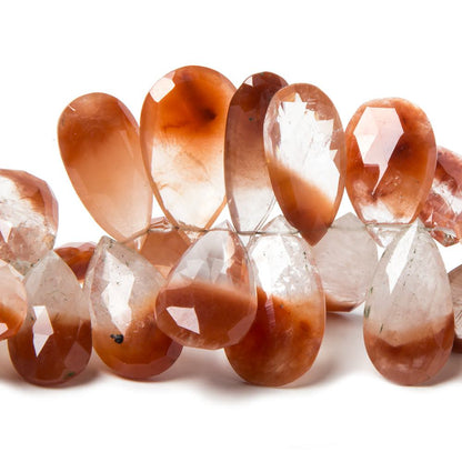 7.5x5-21x12.5mm Tangerine Quartz faceted pear beads 7.75 inch 55 pieces