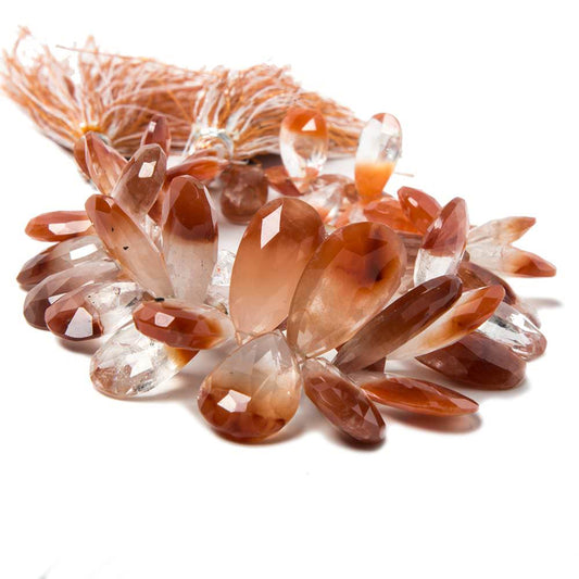 7.5x5-21x12.5mm Tangerine Quartz faceted pear beads 7.75 inch 55 pieces