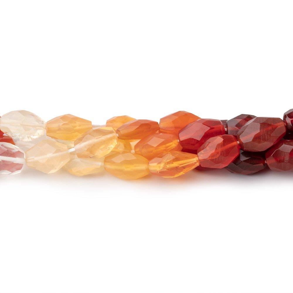 7.5x6-9x6mm Multi Color Fire Opal Faceted Nugget Beads 16 inch 49 pieces AA