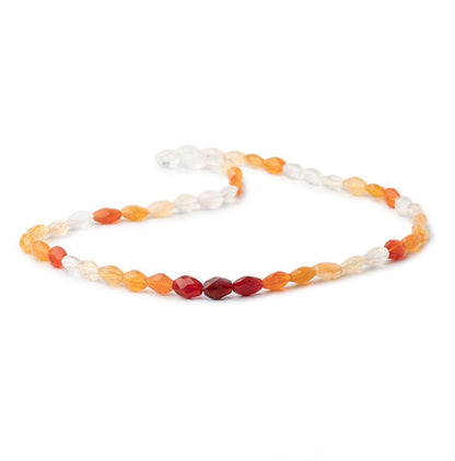 7.5x6-9x6mm Multi Color Fire Opal Faceted Nugget Beads 16 inch 49 pieces AA