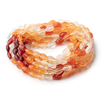 7.5x6-9x6mm Multi Color Fire Opal Faceted Nugget Beads 16 inch 49 pieces AA