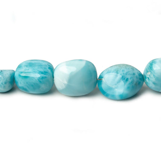 7.5x6.5-15x13.5mm Larimar plain nugget beads 18 inch 43 pieces AAA