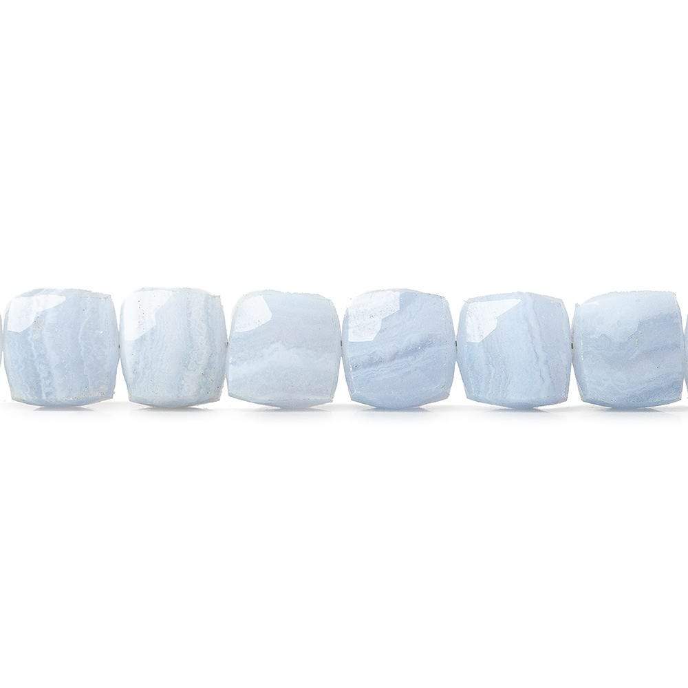 7.5x7.5-8x8mm Blue Lace Agate faceted cubes 8 inch 26 beads A