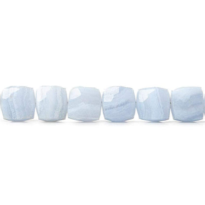 7.5x7.5-8x8mm Blue Lace Agate faceted cubes 8 inch 26 beads A