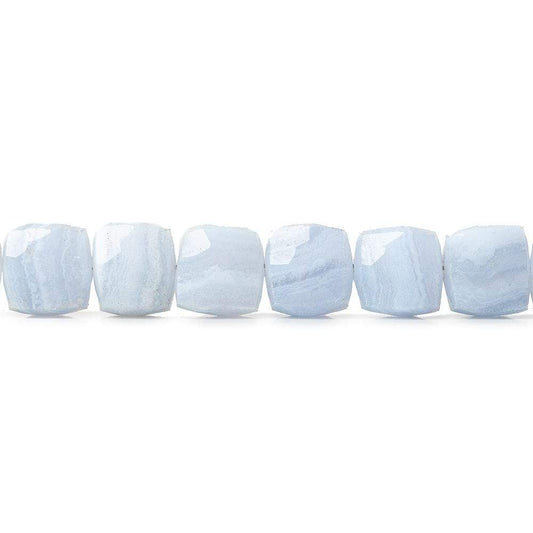 7.5x7.5-8x8mm Blue Lace Agate faceted cubes 8 inch 26 beads A
