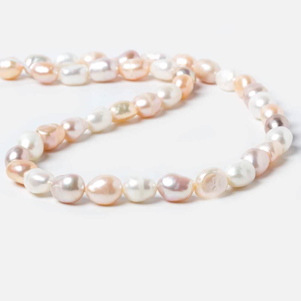 7.5x8-7.5x10mm Tri Color Straight Drill Baroque Freshwater Pearl 15 inch 40 pcs