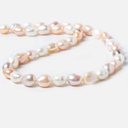 7.5x8-7.5x10mm Tri Color Straight Drill Baroque Freshwater Pearl 15 inch 40 pcs