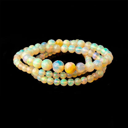 4-7mm Golden Ethiopian Opal faceted round beads 16 inch 105 pieces