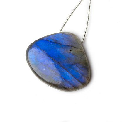 78x32x7mm Neon Blue Labradorite fancy shape focal bead 1 piece