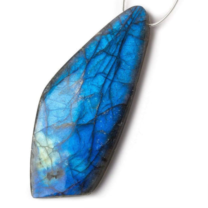 78x32x7mm Neon Blue Labradorite fancy shape focal bead 1 piece